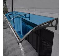 UV-Resistant Entrance Canopy, Aluminum & Polycarbonate Rain Protection Awning for Front Door, 120x170cm, Available in Grey/Brown/Blue/Transparent, Stylish Outdoor Cover.