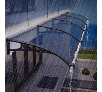 UV-Resistant Front Door Canopy, Aluminium & Polycarbonate Rain Protection Awning, Stylish Outdoor Shelter for Entrance, Grey/Brown/Blue/Transparent (60x110 cm)