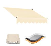 UV-Resistant Garden Canopy Fabric Waterproof Shade Tarpaulin for Patio Balcony & Terrace 6.1x4.0m Grey-Beige Outdoor Cover (2/3/4/5m Options)