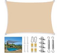 UV Resistant Garden Sunshade Awning with Fixing Kit & Ropes - Rectangular/Square Sun Sail Shade for Backyard Terrace & Play Areas, 6x6M