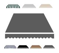 UV-Resistant Grey ning Cover for Outdoor Umbrellas Replacement Fabric for Patio nings 2.0m-5m Weatherproof Garden & Balcony Canopy (400x250cm)