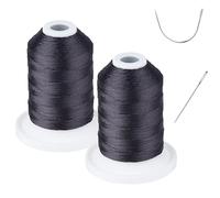 UV Resistant - Heavy Duty Outdoor Thread for Hand or Machine Sewing - Simthread 100% Polyester Bonded Thread Tex 69 (12wt) - 250 Yards x 2 Spools NP-Black