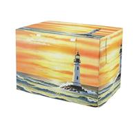 UV-Resistant Painting Lighthouse Ocean Orange Dog Crate Covers Universal Size Fit Covers for Pet Cages X-Large