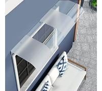 UV-Resistant Polycarbonate Door Canopy 50% Transparent Frosted Rain & Snow Protection Includes Mounting Accessories 40 x 60 cm (16 x 24 in) Outdoor Awning