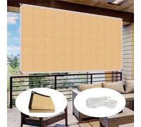 UV Resistant Rectangle Shade Sail 5m x 5m - Sun Block Garden Canopy with Grommets & Rope for Patio Greenhouse Dog Crate & Flower Bed - Off White Color