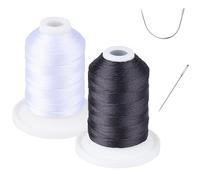 UV Resistant - Simthread 100% Polyester Bonded Thread Tex 69 (12wt) - 250 Yards 1 White 1 Black,