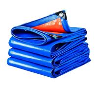 UV Resistant Tarp, Heavy Duty Waterproof Blue Tarps, Multi-laver Fabric Thickened Design Rainproof ＆ Windproof Canvas Cover, for Patio Furniture, Tools, Garden Storage All weather Use(4x4m(13x13ft))