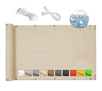 UV Resistant Transparent Balcony Cover 75x140cm Stylish Windbreak Protection Screen for Outdoor Spaces Beige Privacy Fence for Terrace & Patio Shield