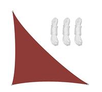 UV-Resistant Triangle Sun Shade Sail Waterproof Outdoor Canopy for Patio & Garden Includes Fastening Ropes Dark Red 5x5x7.1m - Perfect Sun Protection!