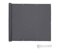 UV Resistant Waterproof Balcony Cover 0.75x4.5m Blackout Tarpaulin with Ties & Ropes - Ideal for Garden Pool Outdoor Shade Dark Grey