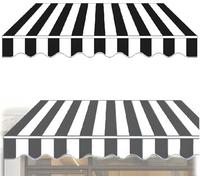 Uv-resistant Waterproof Retractable Awning - Manual Canopy For Patio, Deck, Balcony, Yard - Durable Cloth Only Outdoor Shelter Solution Black 6 * 2m