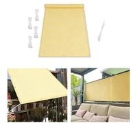 UV-Resistant Waterproof Shade Sail 5.5x8m Rectangle Outdoor Sunshade Canopy with Grommets & Ropes for Garden Patio Camping Balcony - Yellow