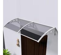 UV-Resistant Window Canopy Grey Polycarbonate Cover Door Awning Protective Awning for Facades 2.5mm Thickness (60x320cm/24x126) Durable Outdoor Shelter