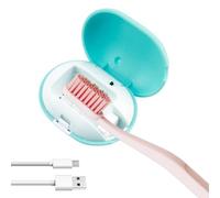 UV Sanitizer Toothbrush Case Green Portable Rechargeable Toothbrush Sterilizer Holder for Electric Manual Toothbrushes Disinfects Mini UV Toothbrush Holder