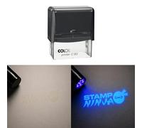 UV Security Stamp with Invisible UV Ink | Custom Personalised Stamp for Asset Marking, Property Identification, Anti-Theft Security & Document Verification (77mm x 36mm - C60)