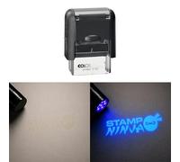 UV Security Stamp with Invisible UV Ink | Custom Personalised Stamp for Asset Marking, Property Identification, Anti-Theft Security & Document Verification (26mm x 9mm - C10)