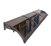 UV Shield Front Door Rain CanopyWeatherproof Porch Awning with Aluminum Poles & Solid Polycarbonate Panels Sun & Rain Protection Quick Assembly Durable & Storm Resistant