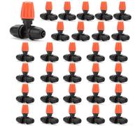 UV Stable Atomizing Nozzle for 1/4 in Drip Tubing 3-Way Distribution with Rotatable Emitters and Twist Lock Nut for Outdoor Water Management