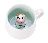 UV STYLISH 3D Animal Coffee Mug Cute Cow Inside, 12 oz Funny Cartoon Handmade Figurine Milk Tea Cup, Xmas Birthday Gifts for Friends Kids Girls Wife Grandma Auntie Personalised Gifts