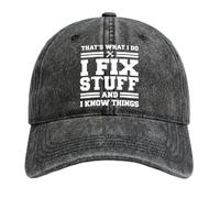 UV STYLISH Birthday Gifts for Men Personalised Cap I Fix Stuff and I Know Things, Adjustable Cotton Washed Dad Hat, Funny Mechanic Handyman Presents for Dad Husband Grandad