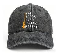 UV STYLISH Funny Guitar Player Gift Hat - Eat Sleep Play Guitar Repeat Vintage Accessories Baseball Cap, for Guitar Lovers & Music Male Teachers