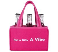 UV STYLISH "Not a Gift. A Vibe" 6 Pack Felt Beer Carrier Bag | Reusable Drink Tote for Bachelorette Party, Girls' Night, Bridal Shower & Weekend Getaways