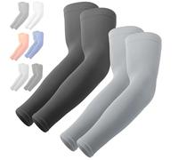 UV Sun Protection Arm Sleeves - Cooling Sports Compression Multipack Athletic Sleeves for Men & Women - UPF 50 Arm Cover/Shield for Basketball, Running, Cycling, Golf, Baseball & Football