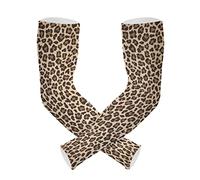 UV Sun Protection Cooling Arm Sleeves Leopard Print5 Compression Sleeve Tattoo Cover Up Cycling drive Golf, Beige Yellow, One size