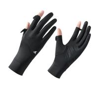 UV Sun Protection Gloves Women Touchscreen Non Slip Driving Gloves, Full Finger Ice Silk Thin Gloves for Travel Golfing Running (black, One Size)