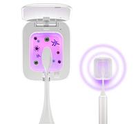UV Toothbrush Sanitizer, Bathroom Toothbrush Holder Wall Mounted with Sterilizer Function, Timing Function, Toothbrush Sanitizer and Holder in Bathroom, Travel and Home (Single)