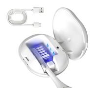 UV Toothbrush Sanitizer Case, Rechargeable Portable Travel Toothbrush Cleaner with UVC Ultraviolet Sterilization Fits All Manual/Electric Toothbrush Heads, Punch-Free for Bathroom Home Travel Use