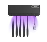 UV Toothbrush Sterilizer Holder, Bathroom Toothbrush Holder Wall Mounted with Drying Function USB Rechargeable Toothbrush Sanitizer Holder for Bathrooms Accessories Timing Function