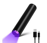 UV Torches 365nm Rechargeable, Mini Powerful Black Light UV Torch, USB Strong Ultraviolet LED Flashlights, Portable Woods lamp, Detector for Pet Urine/Stains, Flurescent, Uranium Glass, Curing resin