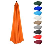 UV30+ Waterproof Garden Parasol Umbrella 2.0-4.0M - Outdoor Sun Shade Canopy For Patio Beach Pool Lawn & Deck - 6/8 Rib Design(Orange,(8Rib) 2.0m/6.5ft)