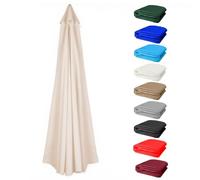 UV30+ Waterproof Garden Parasol Umbrella 2.0-4.0M - Outdoor Sun Shade Canopy For Patio Beach Pool Lawn & Deck - 6/8 Rib Design(OffWhite,(8Rib) 4.0m/13.1ft)
