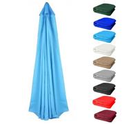 UV30+ Waterproof Garden Parasol Umbrella 2.0-4.0M - Outdoor Sun Shade Canopy For Patio Beach Pool Lawn & Deck - 6/8 Rib Design(Lake Blue,(8Rib) 2.3m/7.5ft)