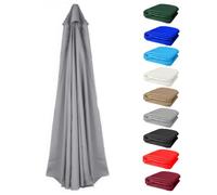 UV30+ Waterproof Garden Parasol Umbrella 2.0-4.0M - Outdoor Sun Shade Canopy For Patio Beach Pool Lawn & Deck - 6/8 Rib Design(Light Gray,(8Rib) 2.7m/8.8ft)