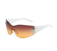 UV400 Protection Wrap-Around Sunglasses Seamless Star Accent Frame Unisex Lightweight Design Women Gift for Daily Wear