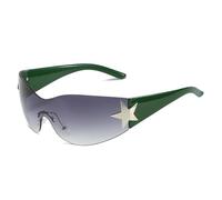 UV400 Protection Wrap-Around Sunglasses Seamless Star Accent Frame Unisex Lightweight Design Women Gift for Daily Wear