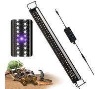 UVB Light for Reptiles with Dimmer, 4 Auto Modes for Ferguson Zones, 16 inch 15W LED UVA UVB Reptile Light Fixture,Terrarium Lamp for Bearded Dragons, Leopard Gecko, Snake, Turtle & More
