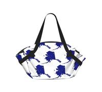 UVBDF Alaska state Flag Map 2-in-1 Camping Blanket Tote, Waterproof Stylish Printed Outdoor Bag for Beach Park and Picnic