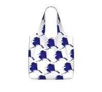 UVBDF Alaska State Flag Map Print Grocery Tote Reusable Packable Bag 25l Polyester Washable Travel Holiday Carryall