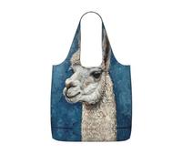UVBDF Alpaca Llama Print Grocery Tote Reusable Packable Bag 25l Polyester Washable Travel Holiday Carryall