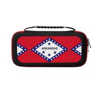 UVBDF Arkansas State Flag Carrying Storage Case for Switch,Large Switch Cases,with 20 Game Cards for Switch Controller