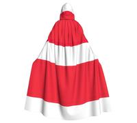 UVBDF Austrian Flag Polyester Hooded Cloak For Adult, Cosplay Wizard Witch Cape For Halloween, St. Patrick'S Day