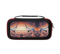 UVBDF Beautiful Sky Airplane Carrying Storage Case for Switch,Large Switch Cases,with 20 Game Cards for Switch Controller