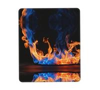 UVBDF Blue Flame Anti-Fray Stitched Edges, Premium-Textured Surface, Non-Slip Rubber Base, Gaming Mouse Mat