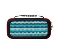 UVBDF Blue Wave Stripe Carrying Storage Case for Switch,Large Switch Cases,with 20 Game Cards for Switch Controller
