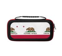 UVBDF California State Flag Carrying Storage Case for Switch,Large Switch Cases,with 20 Game Cards for Switch Controller