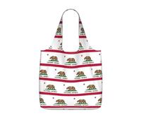 UVBDF California State Flag Print Grocery Tote Reusable Packable Bag 25l Polyester Washable Travel Holiday Carryall